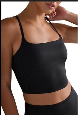 Rhône Women's Shimmer Longline Sports Bra Medium Black